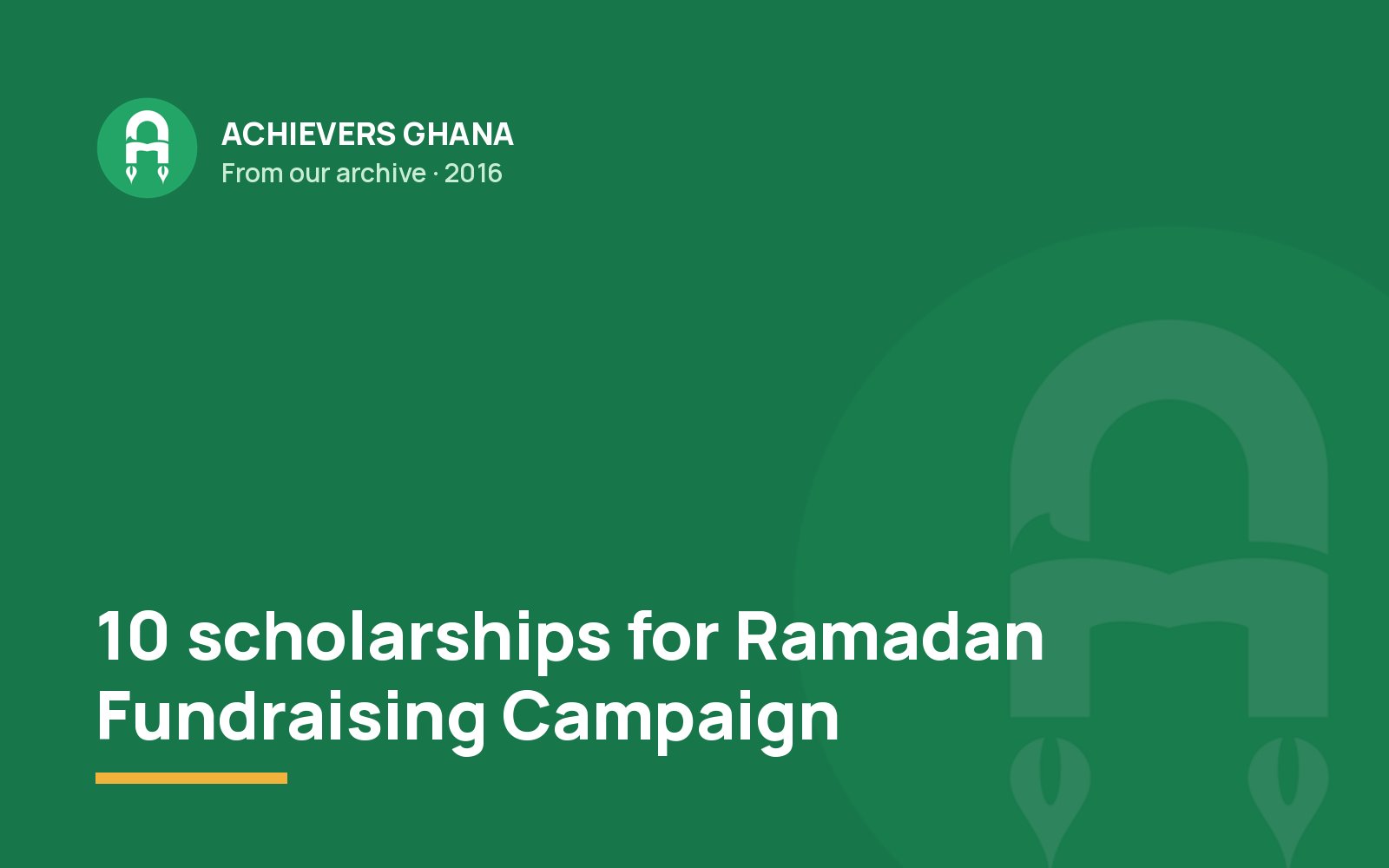10 scholarships for Ramadan Fundraising Campaign