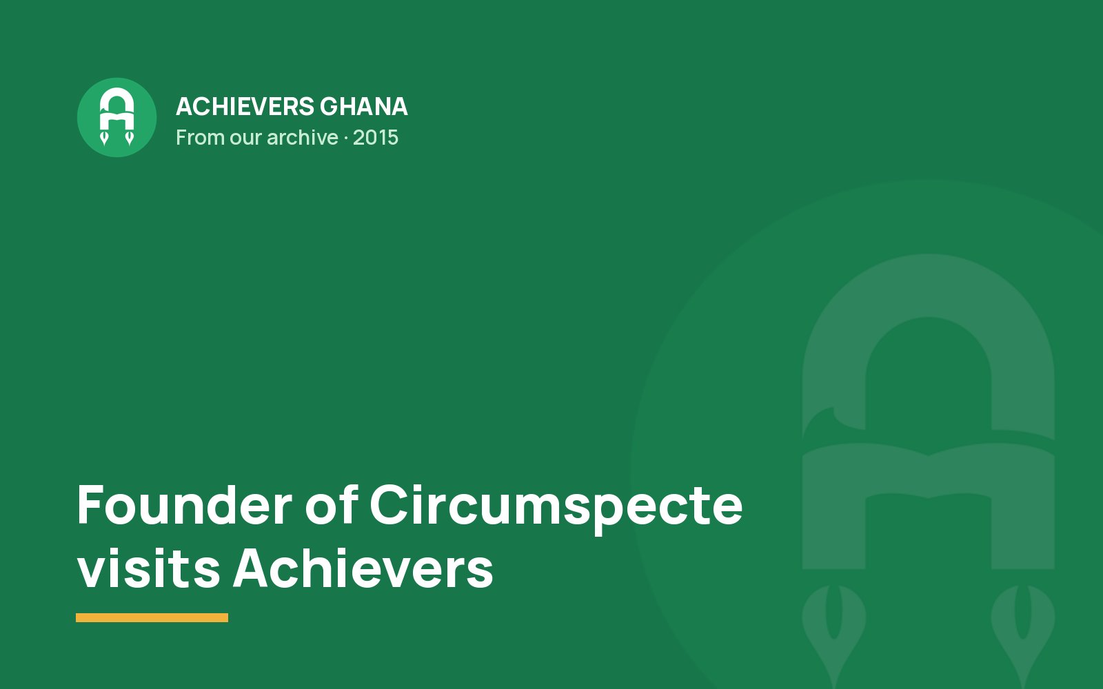 Founder of Circumspecte visits Achievers
