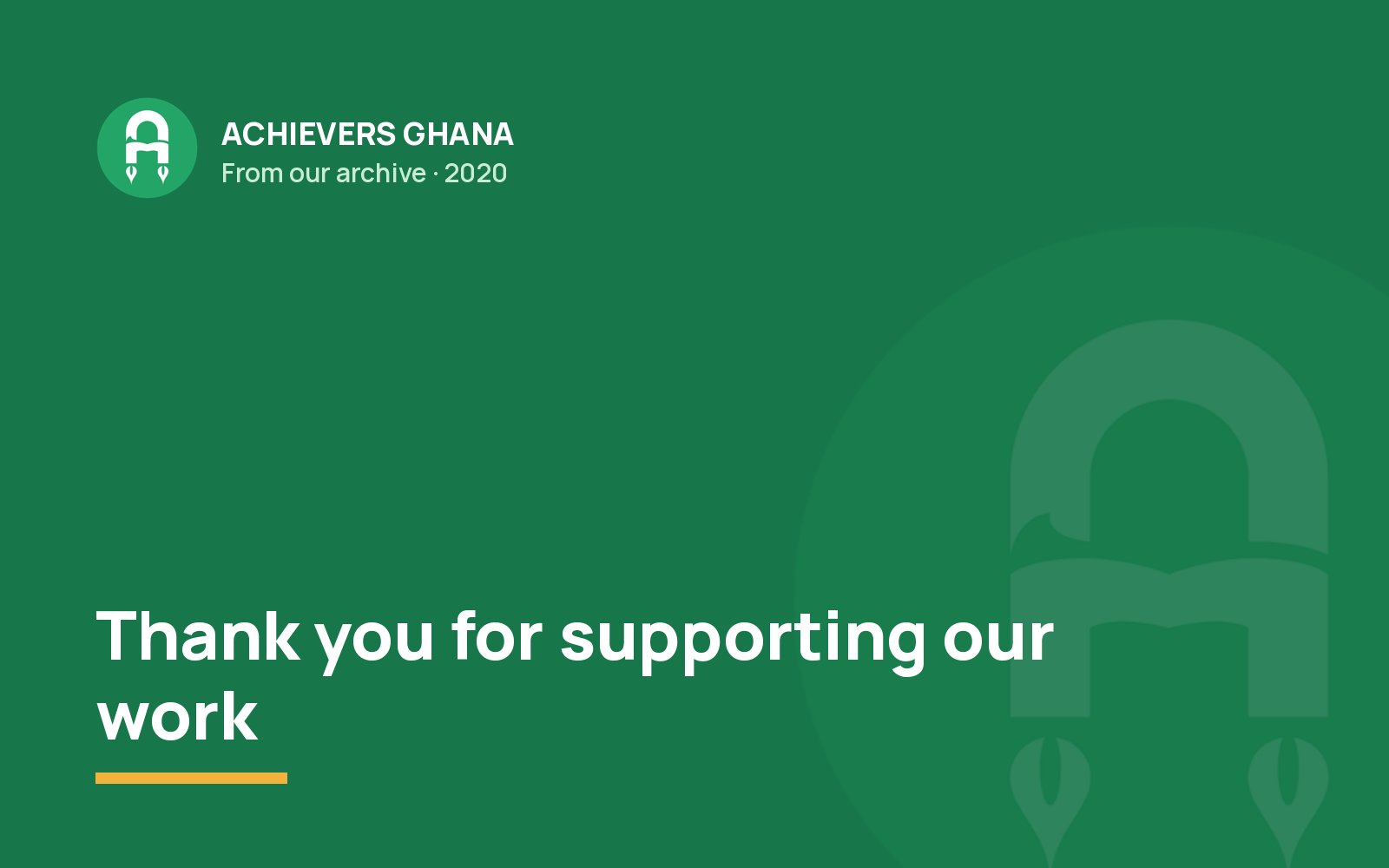 Thank you for supporting our work